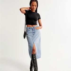 ABERCOMBIE denim mid skirt